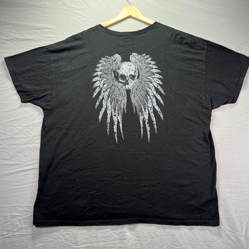 Black Canyon Shirt Mens 2XL Black Short Sleeve Skull Wings Grunge Angel of Death